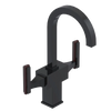 Rubinet Single Hole Dual Handle Lav. Set. (less drain) Black