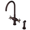 Rubinet Two Handle Single Hole Kitchen Set with LaSalle Spout with Hand Spray Oil Rubbed Bronze