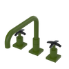 Rubinet Widespread Kitchen Set with Genesis Spout Green Envy