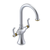 Rubinet Single Hole Dual Handle Lav. Set. (less drain) Satin Chrome