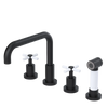 Rubinet Widespread Kitchen Set with Hand Spray Matt Black