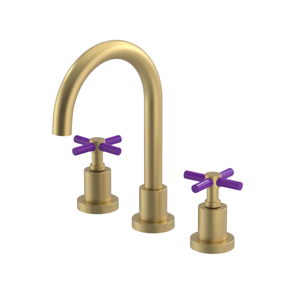 Rubinet Widespread Lav. Set. (less drain) Satin Brass