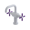 Rubinet Single Hole Dual Handle Lav. Set. (less drain) White