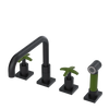 Rubinet Widespread Kitchen Set with Genesis Spout with Hand Spray Matt Black