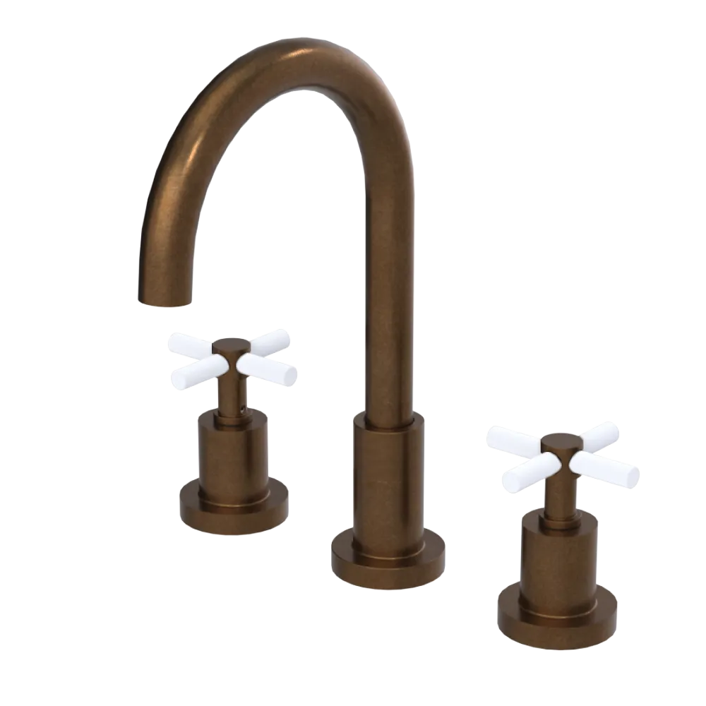 Rubinet Widespread Kitchen Set with LaSalle Spout Tuscan Brass