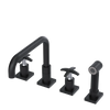Rubinet Widespread Kitchen Set with Genesis Spout with Hand Spray Matt Black