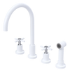Rubinet Widespread Kitchen Set with LaSalle Spout with Hand Spray White