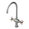 Rubinet Two Handle Single Hole Kitchen Set with LaSalle Spout Satin Nickel