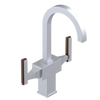 Rubinet Single Hole Dual Handle Lav. Set. (less drain) Satin Chrome