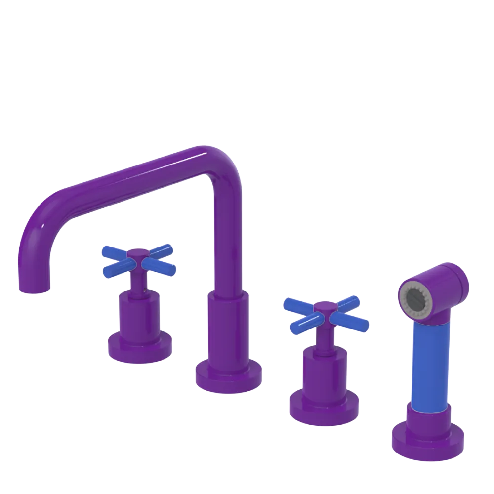 Rubinet Widespread Kitchen Set with Hand Spray Purple Haze