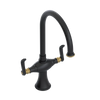 Rubinet Two Handle Single Hole Kitchen Set Matt Black