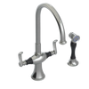 Rubinet Two Handle Single Hole Kitchen Set with Hand Spray Satin Nickel