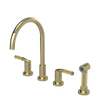 Rubinet Widespread Kitchen Set with Hand Spray Gold