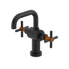 Rubinet Single Hole Dual Handle Lav. Set. (less drain) Matt Black