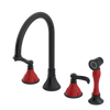 Rubinet Widespread Kitchen Set with Hand Spray Matt Black