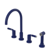 Rubinet Widespread Kitchen Set with Hand Spray Midnight Blue