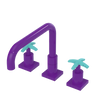 Rubinet Widespread Kitchen Set with Genesis Spout Purple Haze