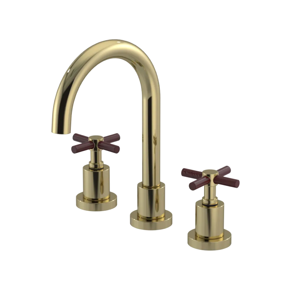Rubinet Widespread Lav. Set. (less drain) Natural Brass