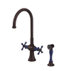 Rubinet Two Handle Single Hole Kitchen Set with Hand Spray Oil Rubbed Bronze