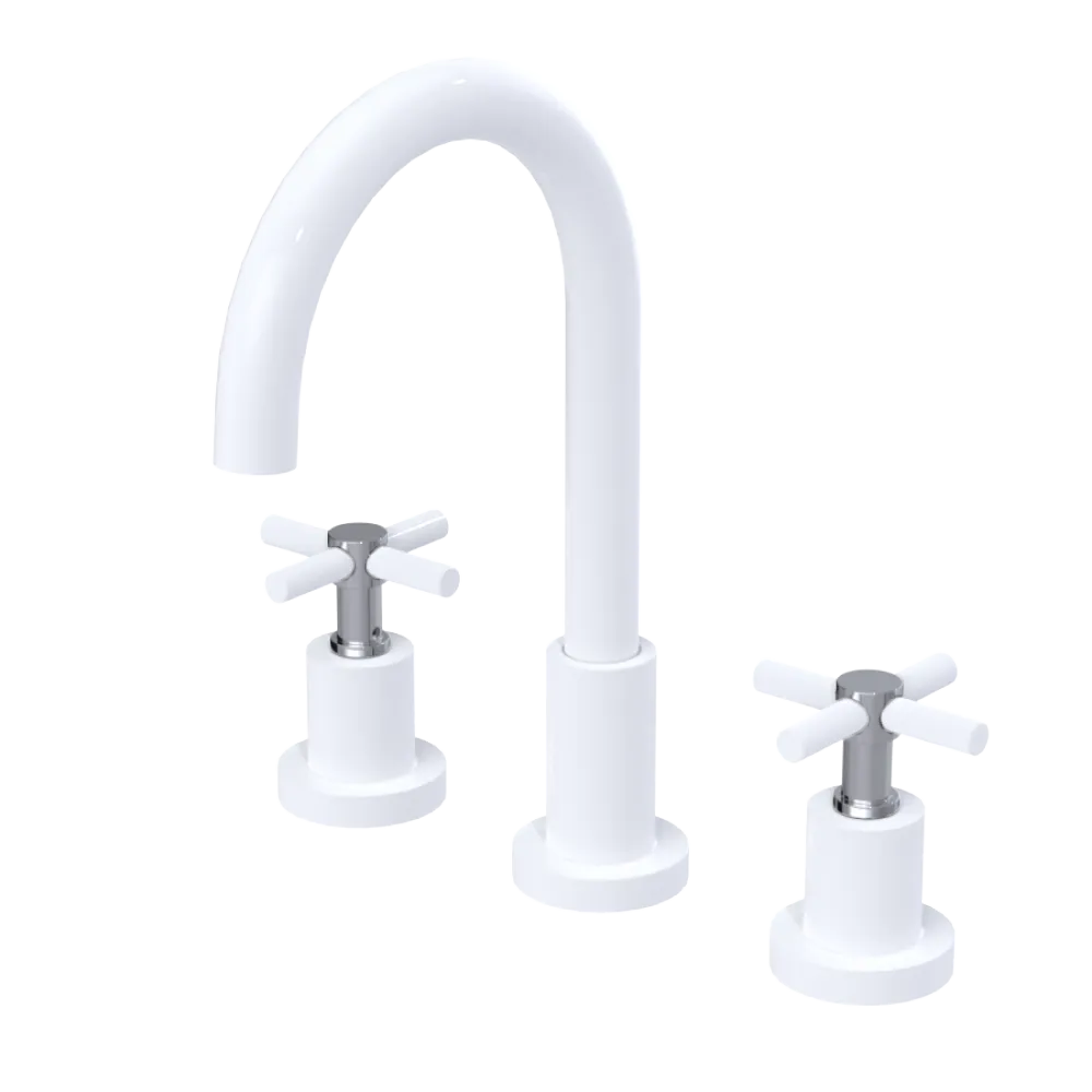 Rubinet Widespread Kitchen Set with LaSalle Spout White