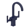 Rubinet Single Hole Dual Handle Lav. Set. (less drain) Midnight Blue