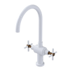 Rubinet Two Handle Single Hole Kitchen Set with LaSalle Spout White