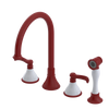 Rubinet Widespread Kitchen Set with Hand Spray Maroon