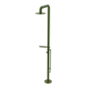 Rubinet Pressure Balance Outdoor Shower with Foot Rinse & 10" Shower Head (with shelf) - 304 Stainless Steel Green Envy