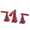 Rubinet Widespread Lav. Set. (less drain) Red