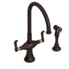 Rubinet Two Handle Single Hole Kitchen Set with Hand Spray Tuscan Brass