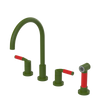 Rubinet Widespread Kitchen Set with Hand Spray Green Envy