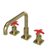 Rubinet Widespread Kitchen Set with Genesis Spout Natural Brass