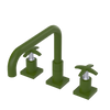 Rubinet Widespread Kitchen Set with Genesis Spout Green Envy