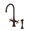 Rubinet Two Handle Single Hole Kitchen Set with Hand Spray Oil Rubbed Bronze