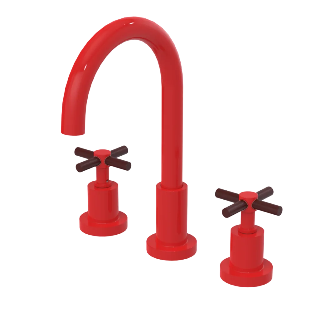 Rubinet Widespread Kitchen Set with LaSalle Spout Red