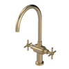 Rubinet Two Handle Single Hole Kitchen Set with LaSalle Spout Gold