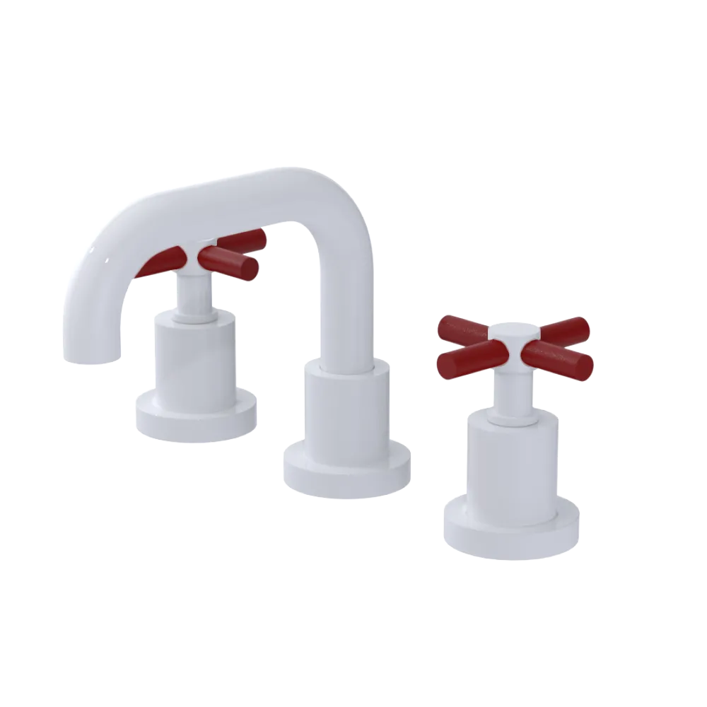 Rubinet Widespread Lav. Set. (less drain) White
