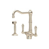 ROHL Acqui Single Hole Column Spout Kitchen Faucet With Sidespray