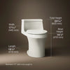 San Souci® One-piece compact elongated toilet with concealed trapway, 1.28 gpf