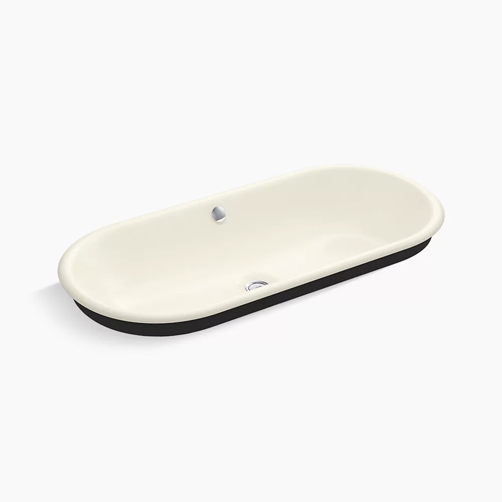 Iron Plains® 33" oval drop-in/undermount/vessel bathroom sink with Iron Black painted underside