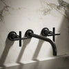 Purist® Wall-mount bathroom sink faucet trim with Cross handles, 1.2 gpm