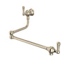 Perrin & Rowe Traditional Wall Mount Swing Arm Pot Filler With Metal Lever Handle
