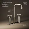 Purist® Widespread bathroom sink faucet with Cross handles, 1.2 gpm