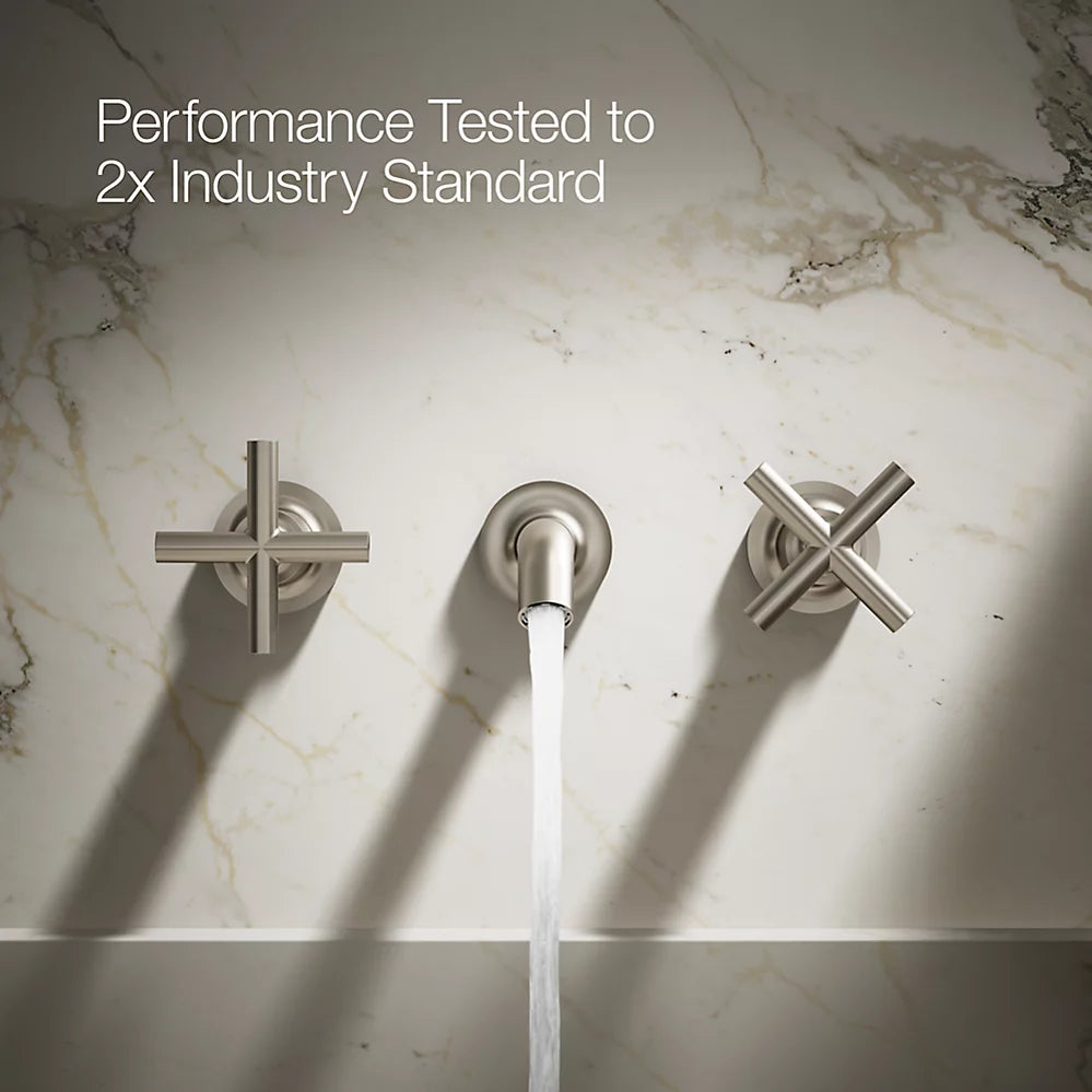 Purist® Wall-mount bathroom sink faucet trim with Cross handles, 1.2 gpm