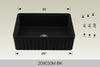 BOSCO 209030M BK Fireclay Apron Series Sink