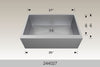 BOSCO 244027 Textured Titanium Apron Sink Series Sink