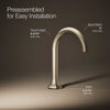 Occasion® Bathroom sink faucet spout with Cane design, 0.5 gpm
