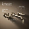 Purist® Wall-mount bathroom sink faucet trim with Cross handles, 1.2 gpm