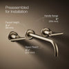 Purist® Wall-mount bathroom sink faucet trim with Lever handles, 1.2 gpm