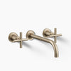 Purist® Wall-mount bathroom sink faucet trim with Cross handles, 1.2 gpm